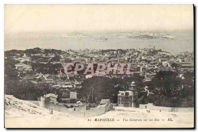 Postcard Old Marseille Vue Generale on the Islands