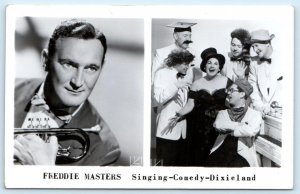 RPPC Advertising FREDDIE MASTERS Singer, Comedy-Dixieland c1950s Postcard
