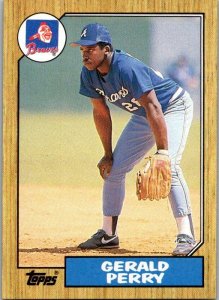 1987 Topps Baseball Card Gerald Perry Atlanta Braves sk3112