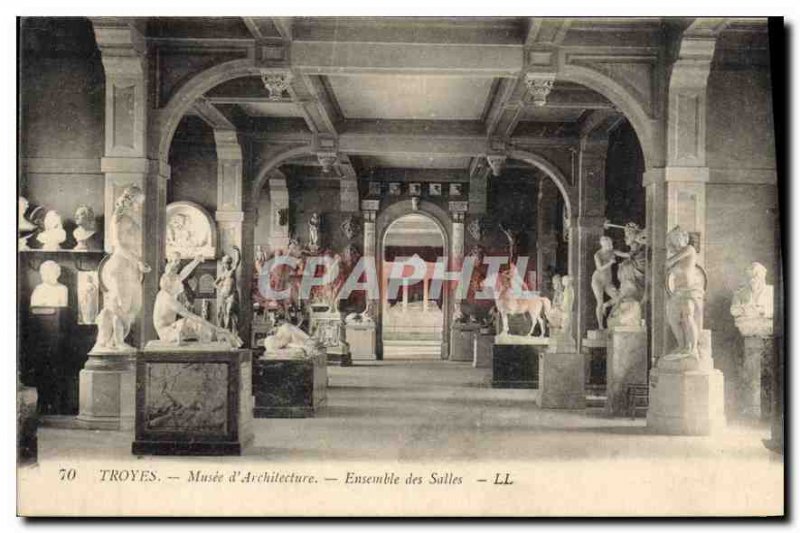 Postcard Old Troyes Museum of Architecture Ensemble Salles