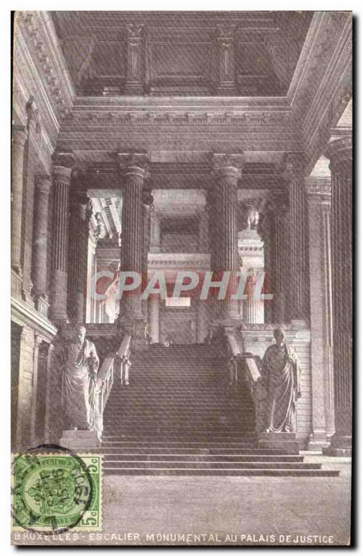 Old Postcard Brussels Monumental Staircase At Courthouse