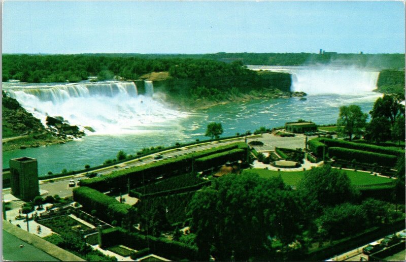 General View Niagara Falls American Canadian Horseshoe Canada Postcard VTG UNP 