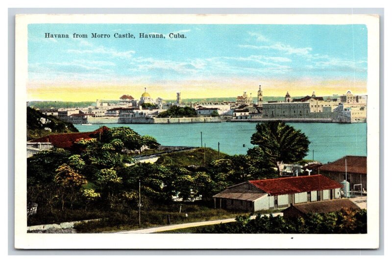 View From Morro Castle Havana Cuba UNP WB Postcard W2