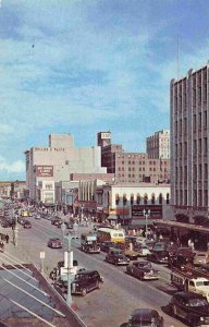 O Street East from 18th Drug Store Cars Lincoln Nebraska 1957 postcard