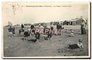 Old Postcard Bernieres sur Mer Beach at low tide