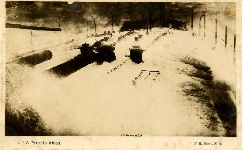 USS Vermont, 1916, Rough Waters - RPPC   Military