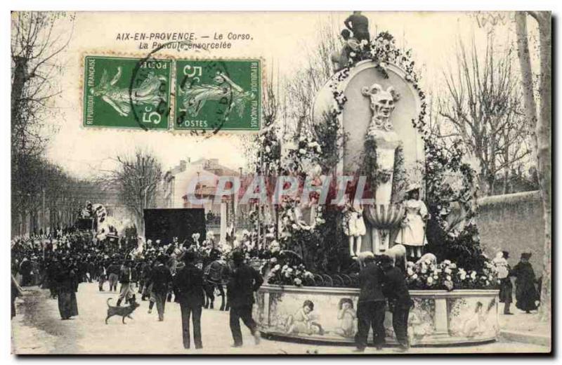 Old Postcard Carnival Aix en Provence The Corso The pendulum ENSORCELEE Devil