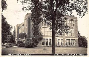 Atkinson WI Junior High School 1945 View Real Photo Postcard