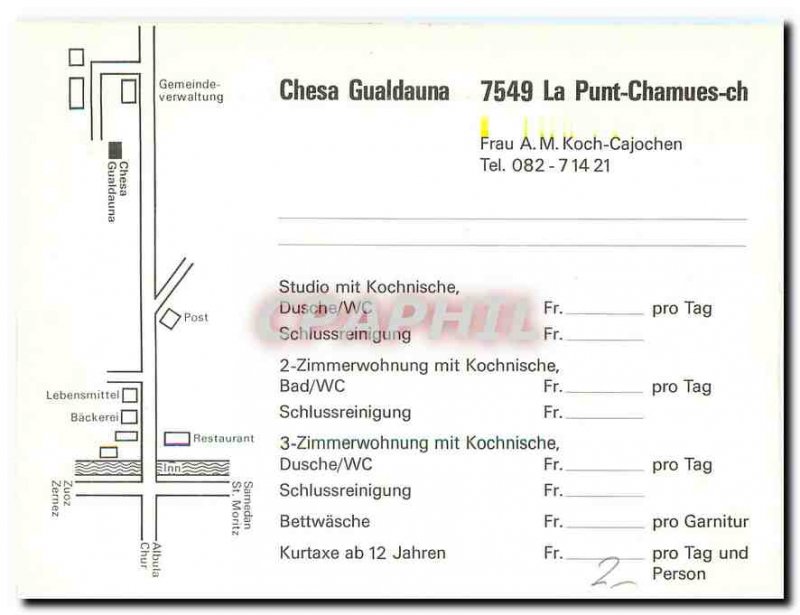 Postcard Modern Chesa Gualdauna