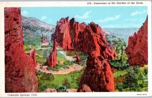 Panorama of the Garden of the Gods Colorado Springs Colorado Postcard