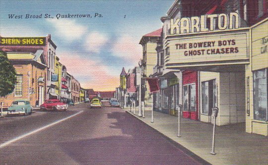 Pennsylvania Quakertown West Broad Street With Karlton Theatre