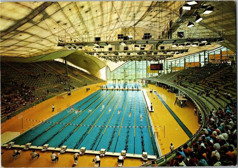 Olympic Swimming Stadium, Munich Germany c1972 Postcard Q32