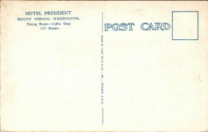 Postcard Portion of Lobby, Hotel President in Mount Vernon, Washington~132603 