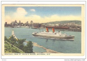 Steamer/Ship, Montreal From St. Helen's Island, Montreal, Quebec, Canada, PU-...