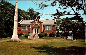 Tipton, IA Iowa  LIBRARY~Carnegie & CIVIL WAR MONUMENT  Cedar County   Postcard