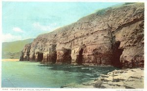 Vintage Postcard Caves Of La Jolla Sea Caves Sandstone Cliffs California CA