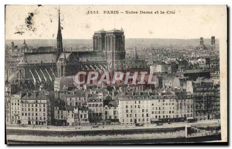 Postcard Old Paris Notre Dame and Cite