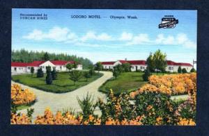 WA View Lodoro Motel OLYMPIA WASHINGTON POSTCARD Linen