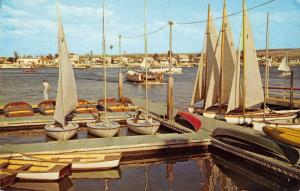 Newport Bay California Harbor Pier Boats Vintage Postcard J71451