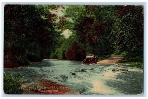 1910 Scenic View Ford Rock Creek Park Car Washington WA Vintage Antique Postcard