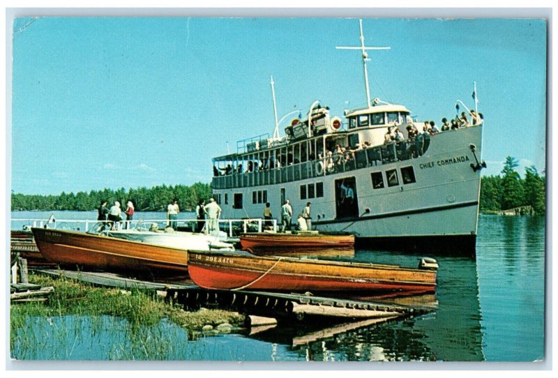 c1960's Cruise Boat Chief Commanda North Bay Ontario Canada Postcard 