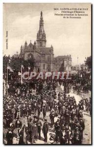 Postcard AncienneSainte Anne of Auray Pilgrims Pilgrimage of men await the fo...