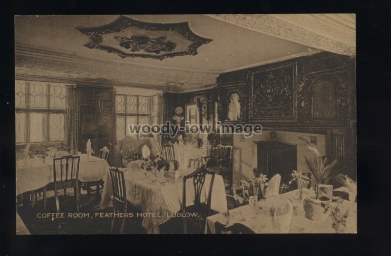TQ3340 - Shropshire - Coffee Room in the Feathers Hotel, in Ludlow - postcard
