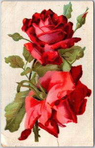 1908 Beautiful Red Roses Flowers For Love Posted Postcard