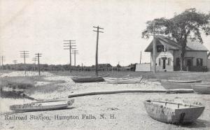 E8/ Hampton Falls New Hampshire Postcard c1910 Railroad Depot