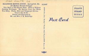 Baldridge Motor Court Route 66 Springfield Missouri roadside Postcard MWM 3342