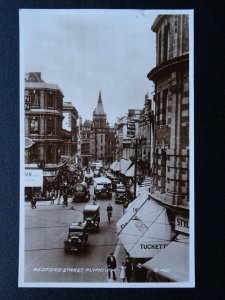 Devon PLYMOUTH Bedford Street - Animated Scene c1934 RP Postcard by Valentine