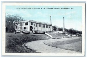 c1940 Hamilton Field And Gymnasium State Teachers College Whitewater WI Postcard