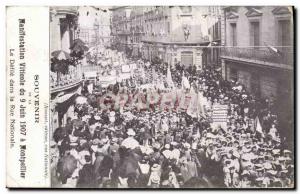 Old Postcard Wine Harvest Farm Demonstration of 9 June 1907 Montpellier parad...
