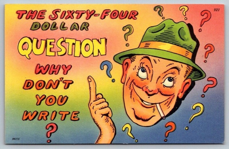 Humor Card - Why Don't You Write? - Postcard