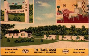 Linen Postcard The Travel Lodge in Nashville, Tennessee