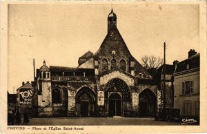 CPA Provins Place et Eglise St Ayoul (1267316)