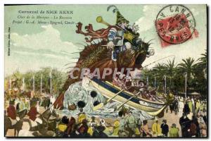 Old Postcard Nice Carnival XXXX Char music Rascasse Poisson