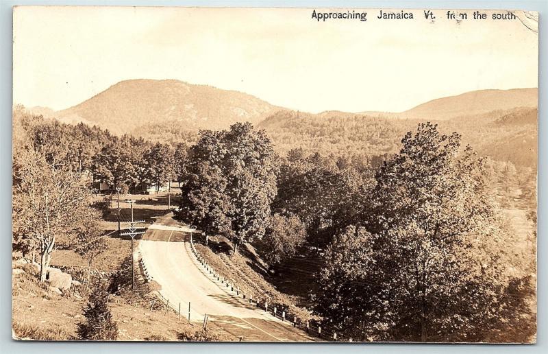 Postcard VT Jamaica Approaching Jamaica From the South RPPC Real Photo