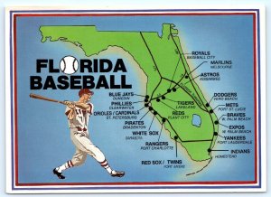 FLORIDA BASEBALL Detailed Map SPRING TRAINING Stadium Locations  4x 6 Postcard