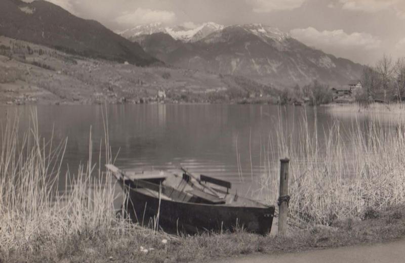 Sarnesee Pilatus  Boat Switzerland Stunning Real Photo Postcard