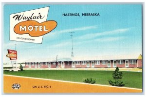 c1940's Wayfair Motel & Restaurant Cottages Hastings Nebraska Vintage Postcard