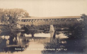 J81/ Lancaster New Hampshire RPPC Postcard c1920s Covered Bridge  218