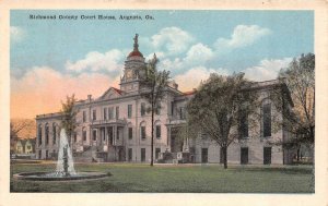 Augusta, GA Georgia  RICHMOND COUNTY COURT HOUSE  Courthouse  ca1920's Postcard