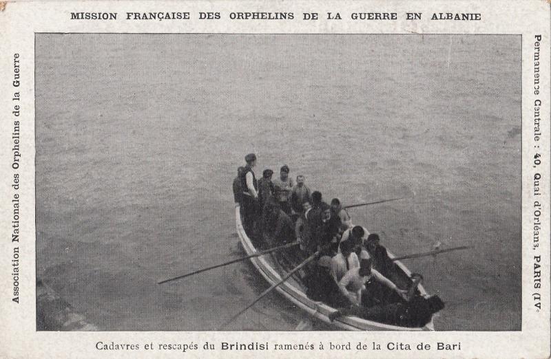 B80700 brindisi cita de bari boat cadaavre et recapes  albania  front/back image