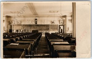 c1910s Fancy School Inside RPPC Normal Assembly Room Real Photo PC Grade A125