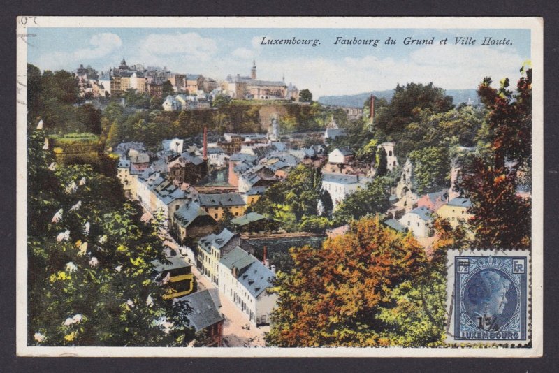 LUXEMBOURG, Vintge postcard, Faubourg du Grund et Ville Haute