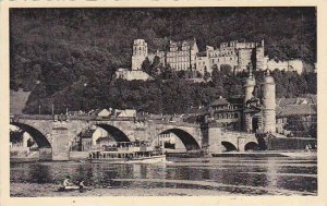 Germany Heidelberg Alte Neckarbruecke und Schloss 1937