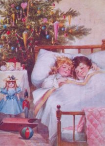 1907 Children Frances Brundage Raphael Tuck Antique Vintage Christmas Postcard