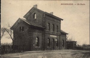 Moorslede Belgium RR Train Station c1910 Postcard