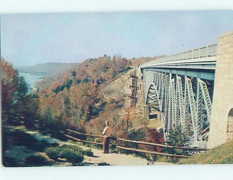 Pre-1980 BRIDGE SCENE Naubinway - St. Ignace Michigan MI H8581